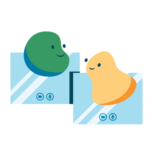 Motivational Green Bean and Yellow Job Hunting Potato talking to each other